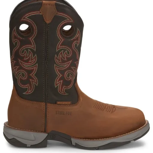 Tony Lama Men's Junction 11' Steel Toe WP Western Work Boot -Brown- RR3355