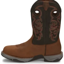 Tony Lama Men's Junction 11' Steel Toe WP Western Work Boot -Brown- RR3355
