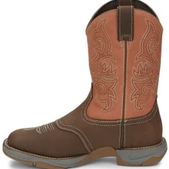 Tony Lama Men's Junction 11' Square Toe WP Western Work Boot -Brown- RR3351