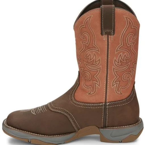 Tony Lama Men's Junction 11' Square Toe WP Western Work Boot -Brown- RR3351