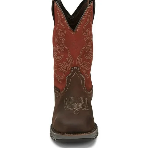 Tony Lama Men's Junction 11' Steel Toe WP Western Work Boot -Brown- RR3352