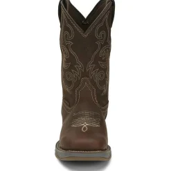 Tony Lama Men's Junction 11' Wide Square Toe WP Western Work Boot -Brown- RR3353