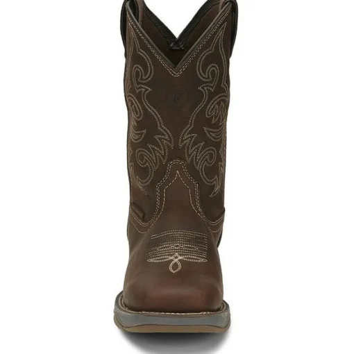 Tony Lama Men's Junction 11' Wide Square Toe WP Western Work Boot -Brown- RR3353