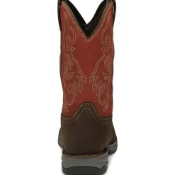Tony Lama Men's Junction 11' Steel Toe WP Western Work Boot -Brown- RR3352