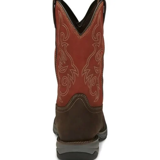 Tony Lama Men's Junction 11' Steel Toe WP Western Work Boot -Brown- RR3352
