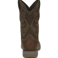 Tony Lama Men's Junction 11' Wide Square Toe WP Western Work Boot -Brown- RR3353