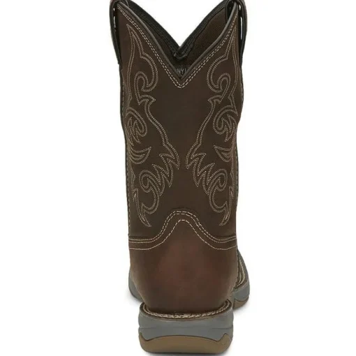 Tony Lama Men's Junction 11' Wide Square Toe WP Western Work Boot -Brown- RR3353
