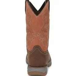 Tony Lama Men's Junction 11' Square Toe WP Western Work Boot -Brown- RR3351