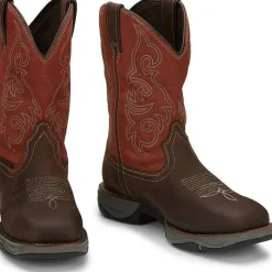 Tony Lama Men's Junction 11' Steel Toe WP Western Work Boot -Brown- RR3352