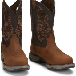 Tony Lama Men's Junction 11' Steel Toe WP Western Work Boot -Brown- RR3355