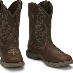 Tony Lama Men's Junction 11' Wide Square Toe WP Western Work Boot -Brown- RR3353
