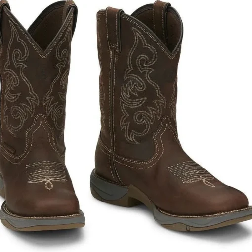 Tony Lama Men's Junction 11' Wide Square Toe WP Western Work Boot -Brown- RR3353