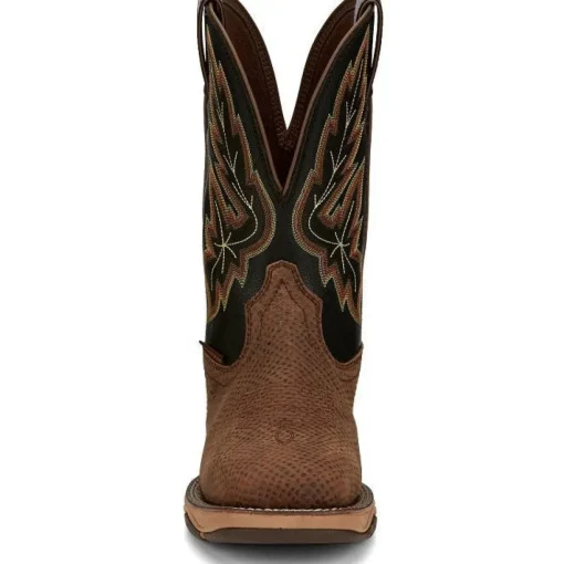 Tony Lama Men's Medford 11' Steel Toe WP Western Work Boot- Brown- RR3373