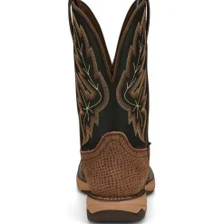Tony Lama Men's Medford 11' Steel Toe WP Western Work Boot- Brown- RR3373