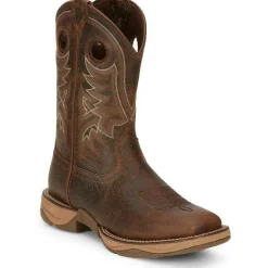 Tony Lama Men's Rasp 11" Square Toe WP Western Work Boot- Brown- RR3364