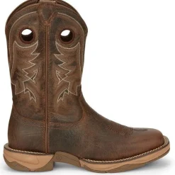 Tony Lama Men's Rasp 11" Square Toe WP Western Work Boot- Brown- RR3364
