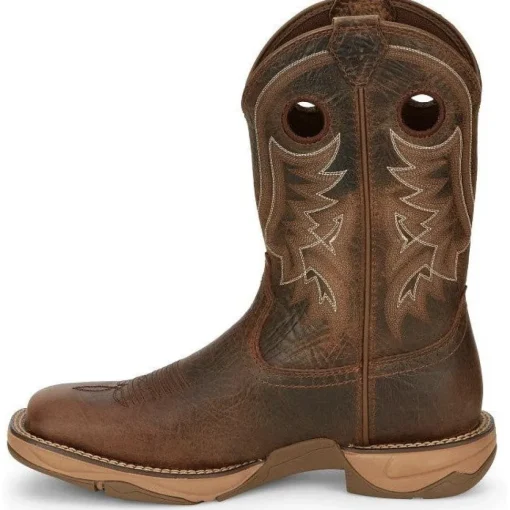 Tony Lama Men's Rasp 11" Square Toe WP Western Work Boot- Brown- RR3364