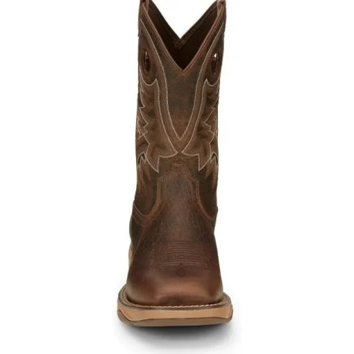 Tony Lama Men's Rasp 11" Square Toe WP Western Work Boot- Brown- RR3364
