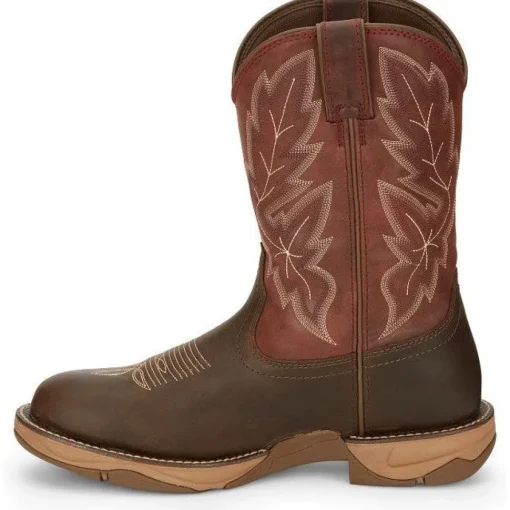 Tony Lama Men's Rasp 11" Wide Round Toe WP Western Work Boot- Brown- RR3362