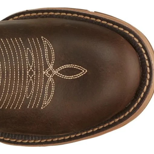 Tony Lama Men's Rasp 11" Wide Round Toe WP Western Work Boot- Brown- RR3362
