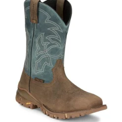 Tony Lama Men's Roustabout 11' Steel Toe WP Western Work Boot -Tan- TW5008