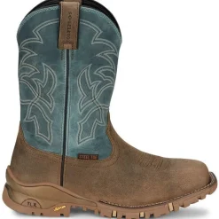 Tony Lama Men's Roustabout 11' Steel Toe WP Western Work Boot -Tan- TW5008