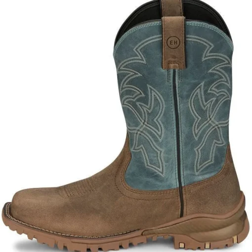 Tony Lama Men's Roustabout 11' Steel Toe WP Western Work Boot -Tan- TW5008