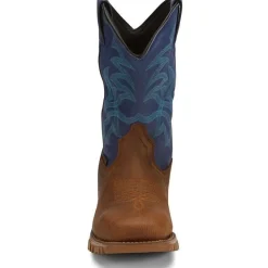 Tony Lama Men's Roustabout 11' Steel Toe WP Western Work Boot -Brown- TW5010