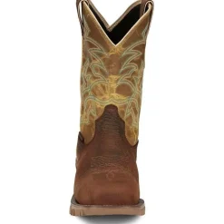 Tony Lama Men's Roustabout 11' Steel Toe WP Western Work Boot -Brown- TW5006
