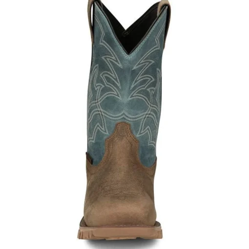 Tony Lama Men's Roustabout 11' Steel Toe WP Western Work Boot -Tan- TW5008