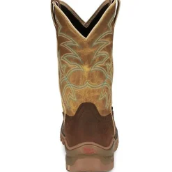 Tony Lama Men's Roustabout 11' Steel Toe WP Western Work Boot -Brown- TW5006