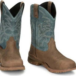 Tony Lama Men's Roustabout 11' Steel Toe WP Western Work Boot -Tan- TW5008
