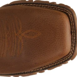 Tony Lama Men's Roustabout 11' Steel Toe WP Western Work Boot -Brown- TW5010