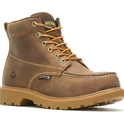 Wolverine Men's Floorhand 6" Steel Toe WP Work Boot -Tan- W221049