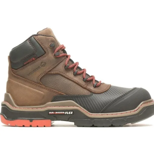Wolverine Men's Raider Durashocks 6" WP Carbonmax Work Boot -Brown- W231042