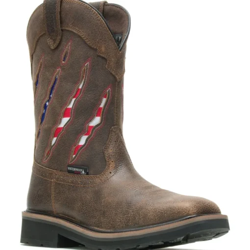 Wolverine Men's Rancher Claw Stl Toe WP Western Work Boot - Brown - W201218
