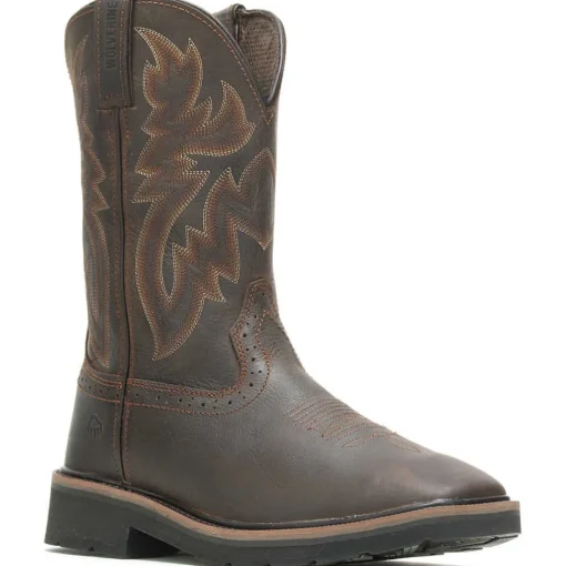 Wolverine Men's Rancher Steel Toe Western Work Boot- Brown- W10702