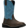 Wolverine Women's Rancher Arrow Steel Toe WP Western Work Boot- Blue- W241053