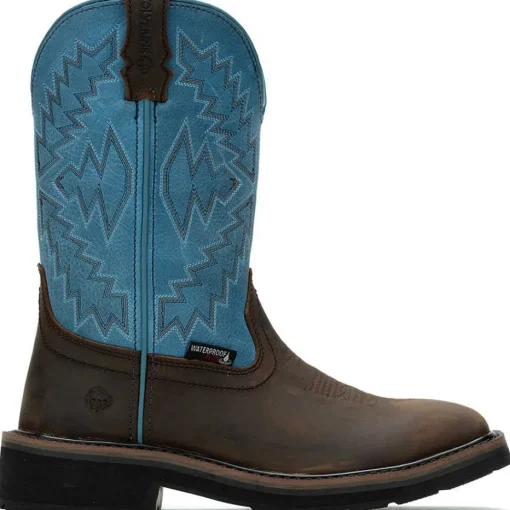 Wolverine Women's Rancher Arrow Steel Toe WP Western Work Boot- Blue- W241053