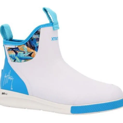 Xtratuf Men's Guy Harvey 6" Soft Toe WP Ankle Deck Sport Boot- White- XADSMGH1