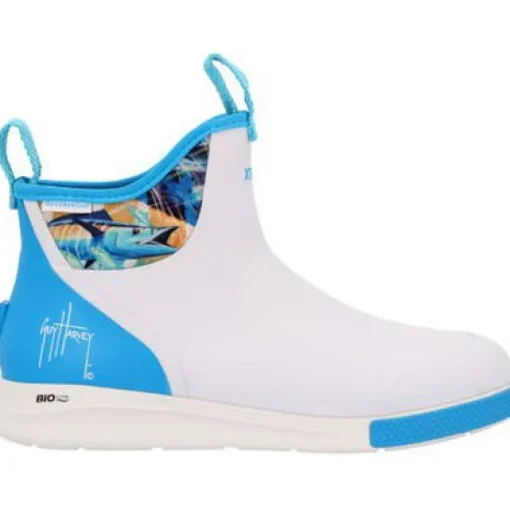 Xtratuf Men's Guy Harvey 6" Soft Toe WP Ankle Deck Sport Boot- White- XADSMGH1